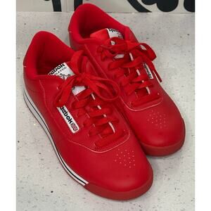 Reebok Princess Red Sneakers Low-Top Minimalist Design Size 9